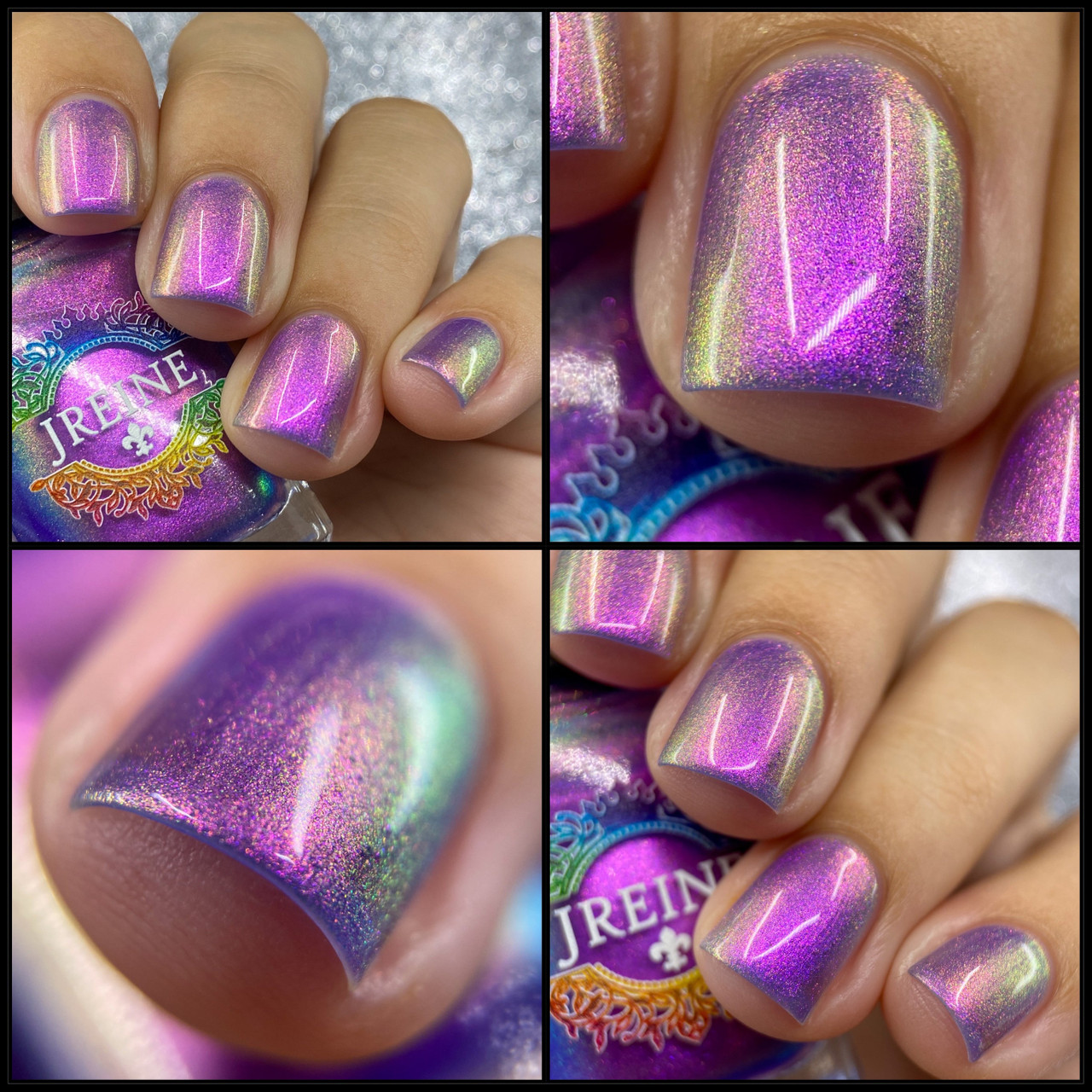 Purple magnetic pigment powder by Moyra for nail art stamping. Available at  .