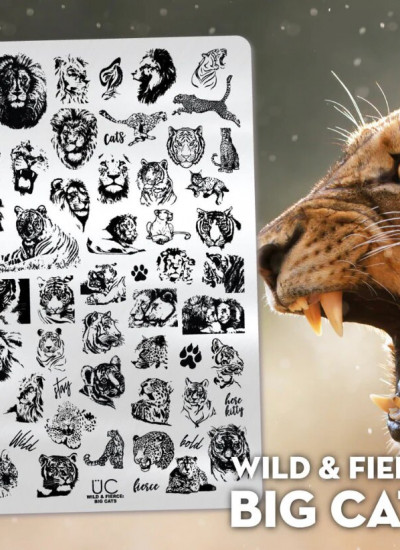 Uberchic Nailart -  Single Stamping Plates -  Wild & Fierce: Big Cats