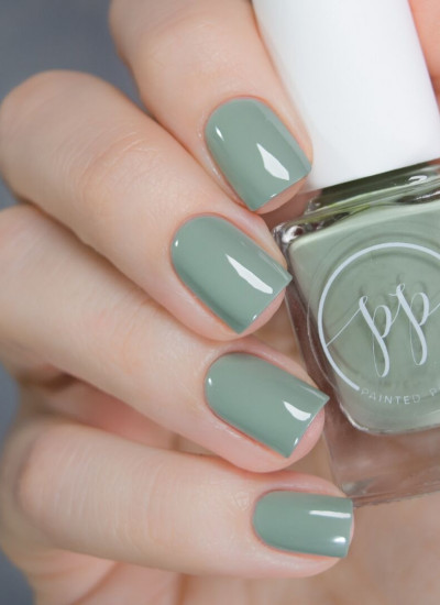 Painted Polish Stamped in Sage