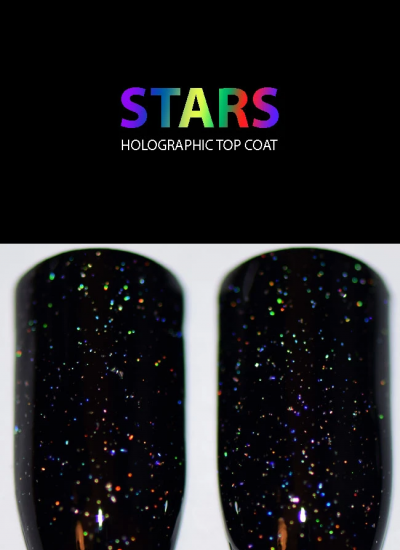 Starrily Nailpolish- Stars - Holographic Top Coat
