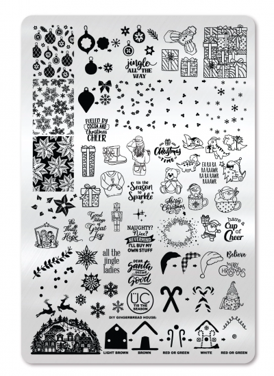 Uberchic Nailart -  Single Stamping Plates -  Tis The Season