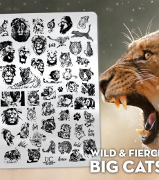 Uberchic Nailart -  Single Stamping Plates -  Wild & Fierce: Big Cats